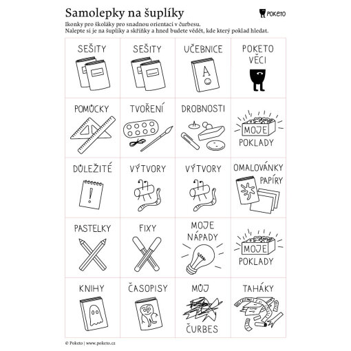 Samolepky na šuplíky